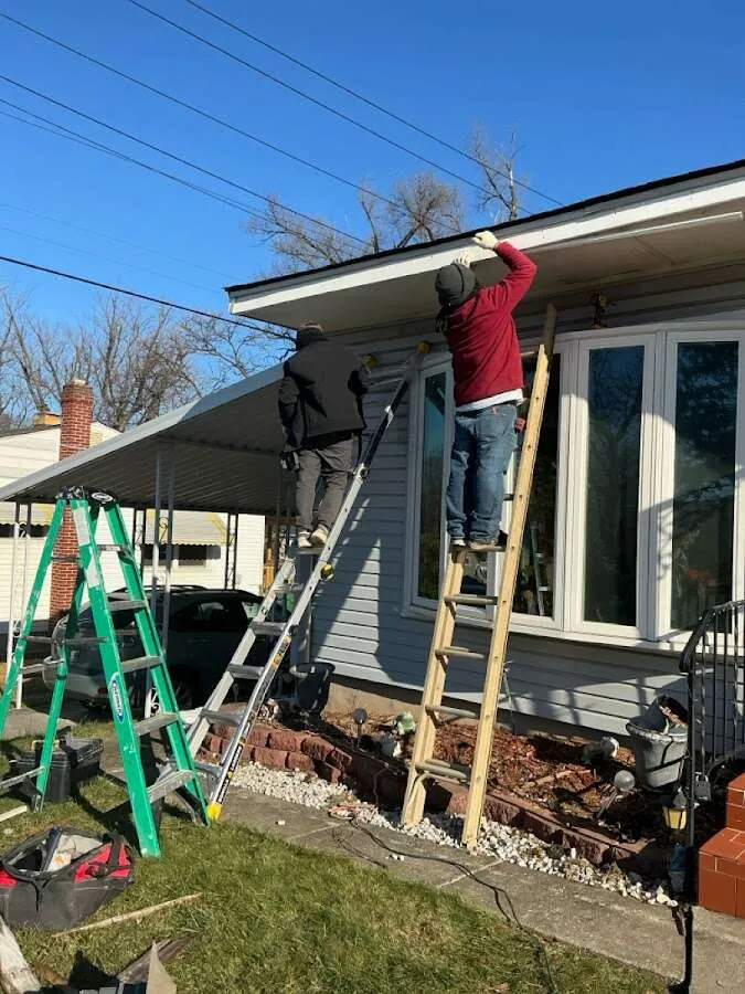 Restoration crew performing exterior repair in Carneys Point
